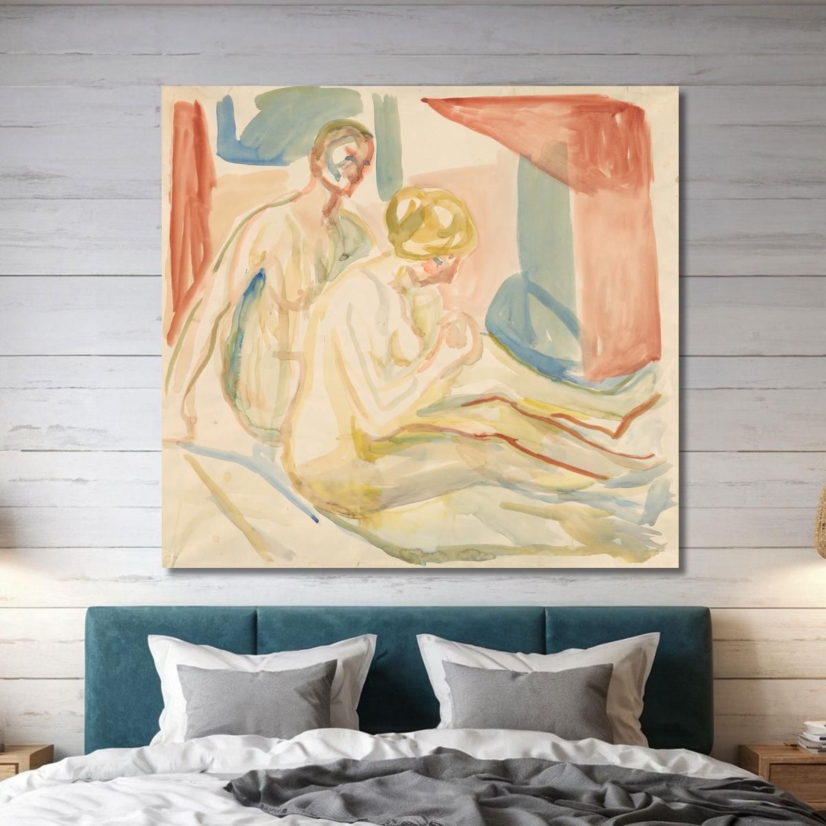 Seated Naked Man And Woman Edvard Munch em284 canvas print 