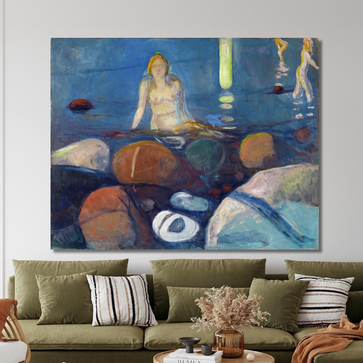 Summer Night. Mermaid Edvard Munch, em300 canvas print