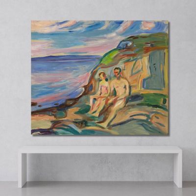 Sunbathin Edvard Munch em304 canvas print 