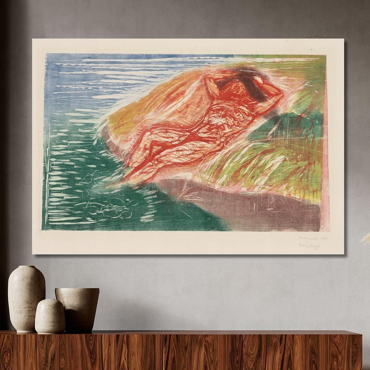 Sunbathing I Edvard Munch, em305 canvas print