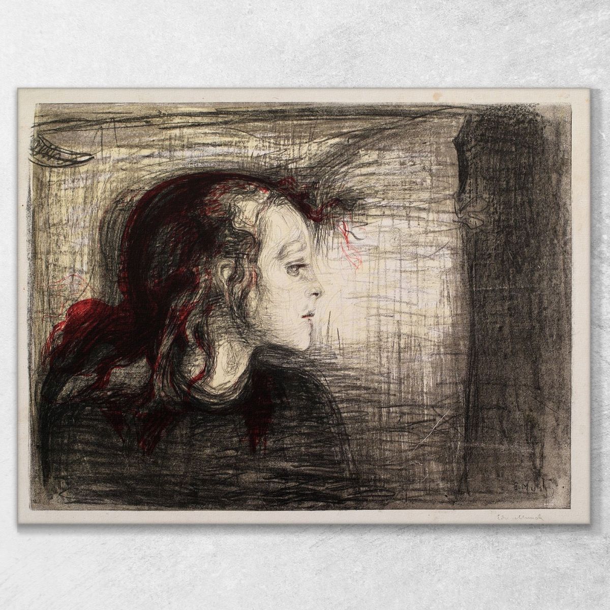 The Sick Child 2 Edvard Munch, em341 canvas print