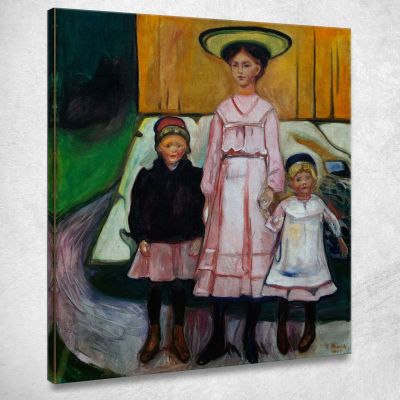 Three Children Edvard Munch, em363 ภาพพิมพ์บนผ้าใบแคนวาส