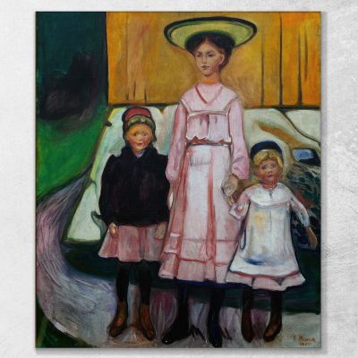 Three Children Edvard Munch, em363 canvas print