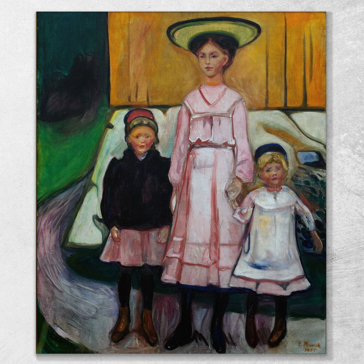 Three Children Edvard Munch, em363 ภาพพิมพ์บนผ้าใบแคนวาส