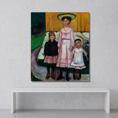 Three Children Edvard Munch, em363 canvas print