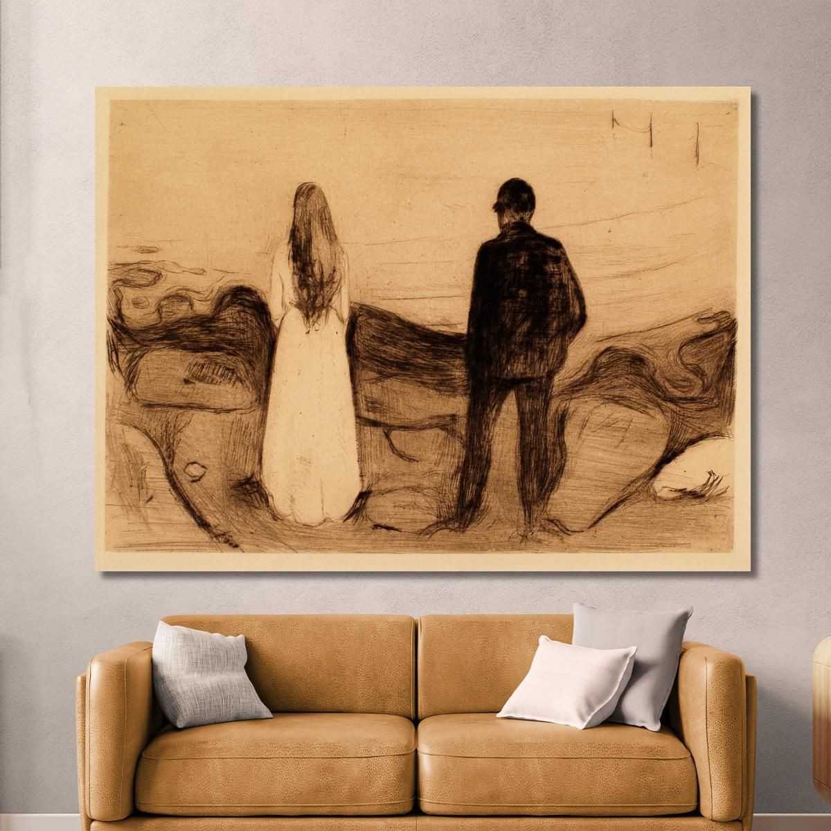 Two Human Beings. The Lonely Ones 2 Edvard Munch, em369 canvas print