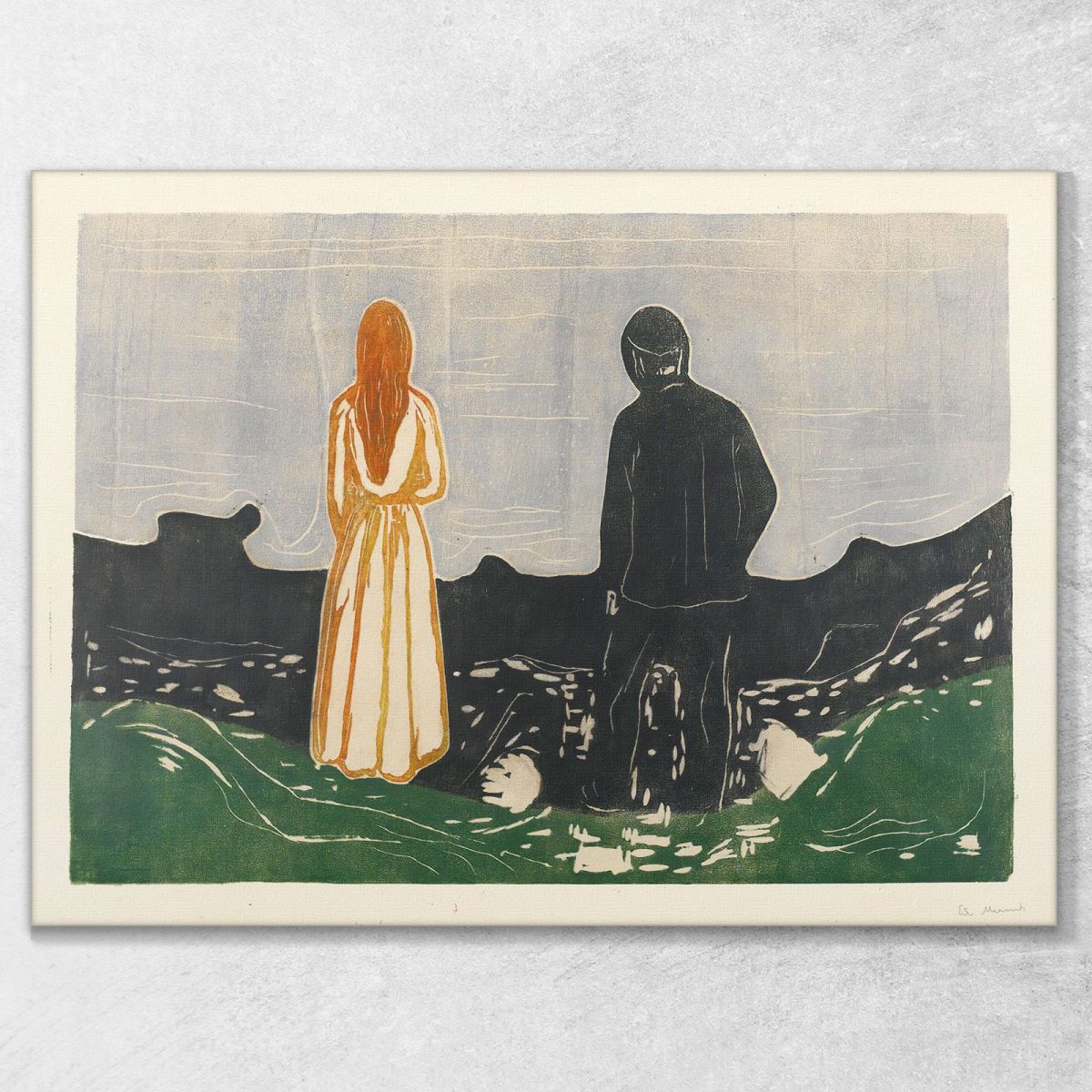 Two Human Beings. The Lonely Ones Edvard Munch, em370 canvas print