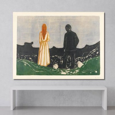 Two Human Beings. The Lonely Ones Edvard Munch, em370 canvas print