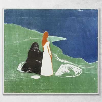 Two Women On The Shore Edvard Munch, em377 ภาพพิมพ์บนผ้าใบแคนวาส