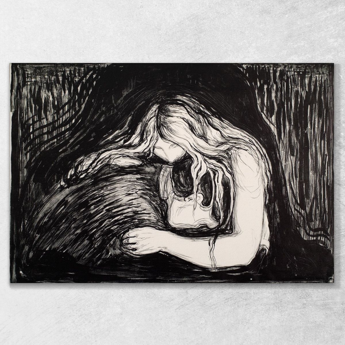 Vampire I Edvard Munch, em382 canvas print