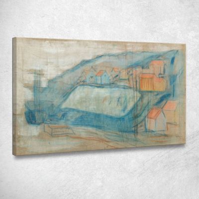 Village By The Sea Edvard Munch em386 canvas print 