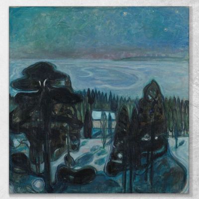 White Night Edvard Munch, em392 ภาพพิมพ์บนผ้าใบแคนวาส