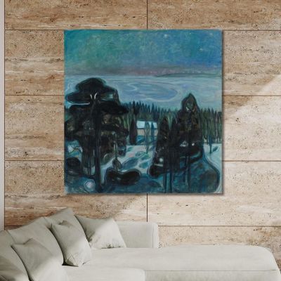 White Night Edvard Munch, em392 canvas print