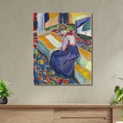 Woman Seated On A Couch Edvard Munch, em402 canvas print