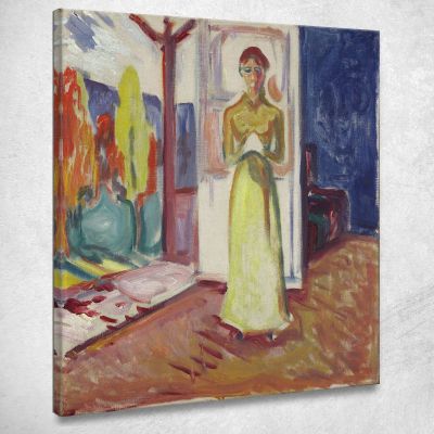 Woman Standing In The Doorway Edvard Munch, em403 ภาพพิมพ์บนผ้าใบแคนวาส