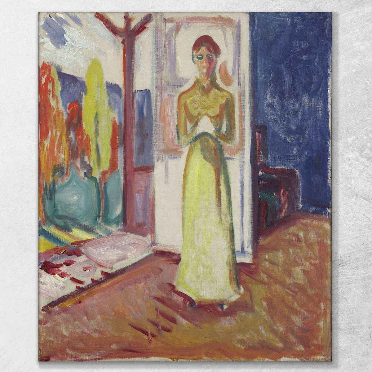 Woman Standing In The Doorway Edvard Munch, em403 ภาพพิมพ์บนผ้าใบแคนวาส