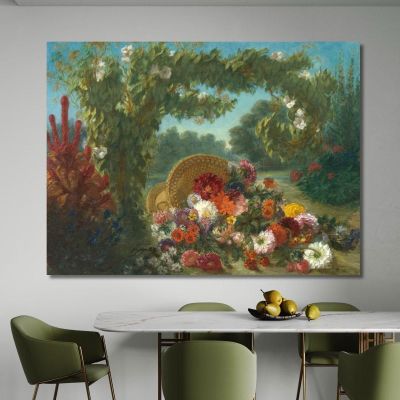 Basket Of Flowers 2 Eugène Delacroix edx15 canvas print 