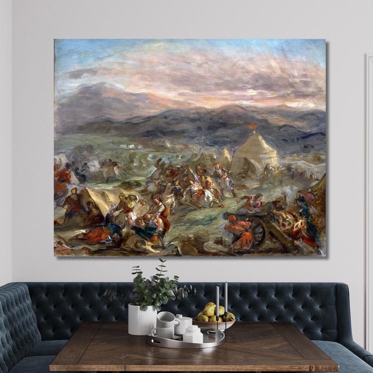 Botzaris Surprises The Turkish Camp And Falls Fatally Wounded Eugène Delacroix edx16 canvas print 