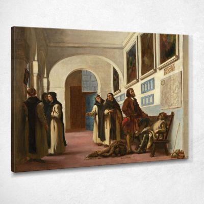 Christopher Columbus And His Son At La Rábida Eugène Delacroix edx22 canvas print 