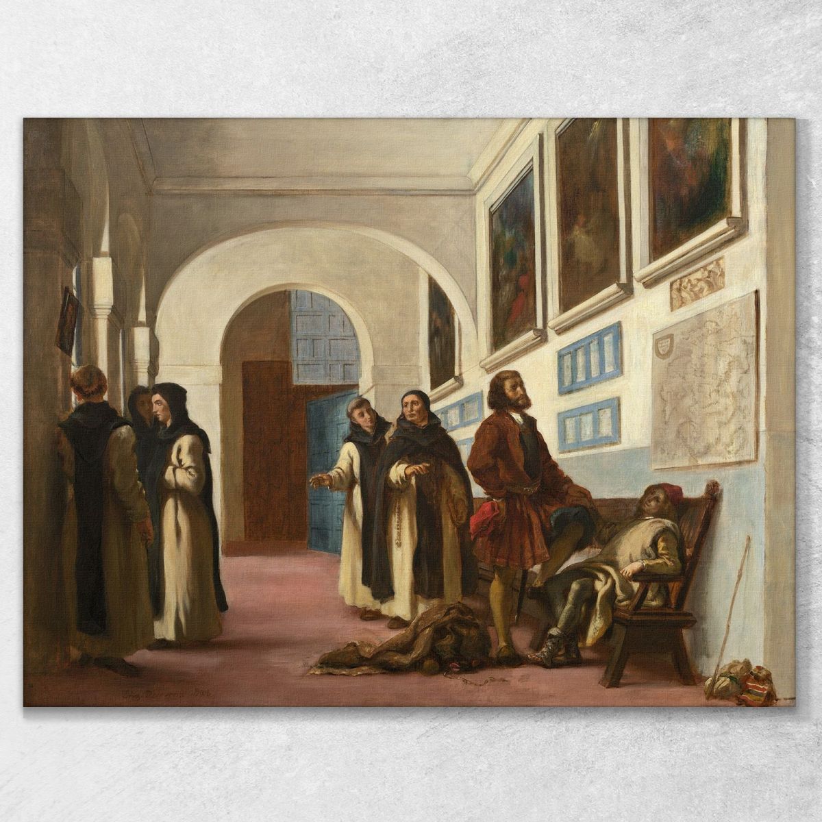 Christopher Columbus And His Son At La Rábida Eugène Delacroix edx22 canvas print 