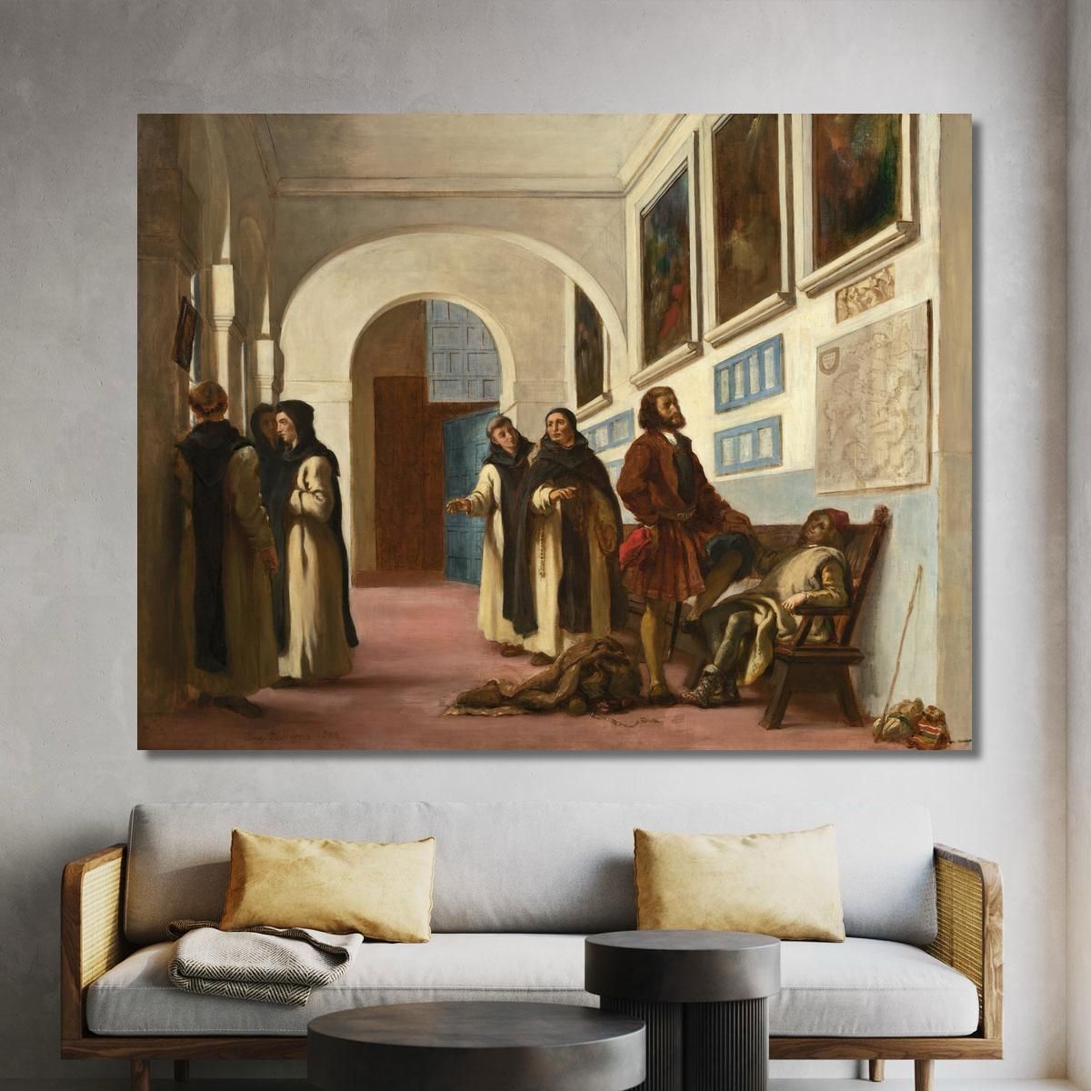 Christopher Columbus And His Son At La Rábida Eugène Delacroix edx22 canvas print 