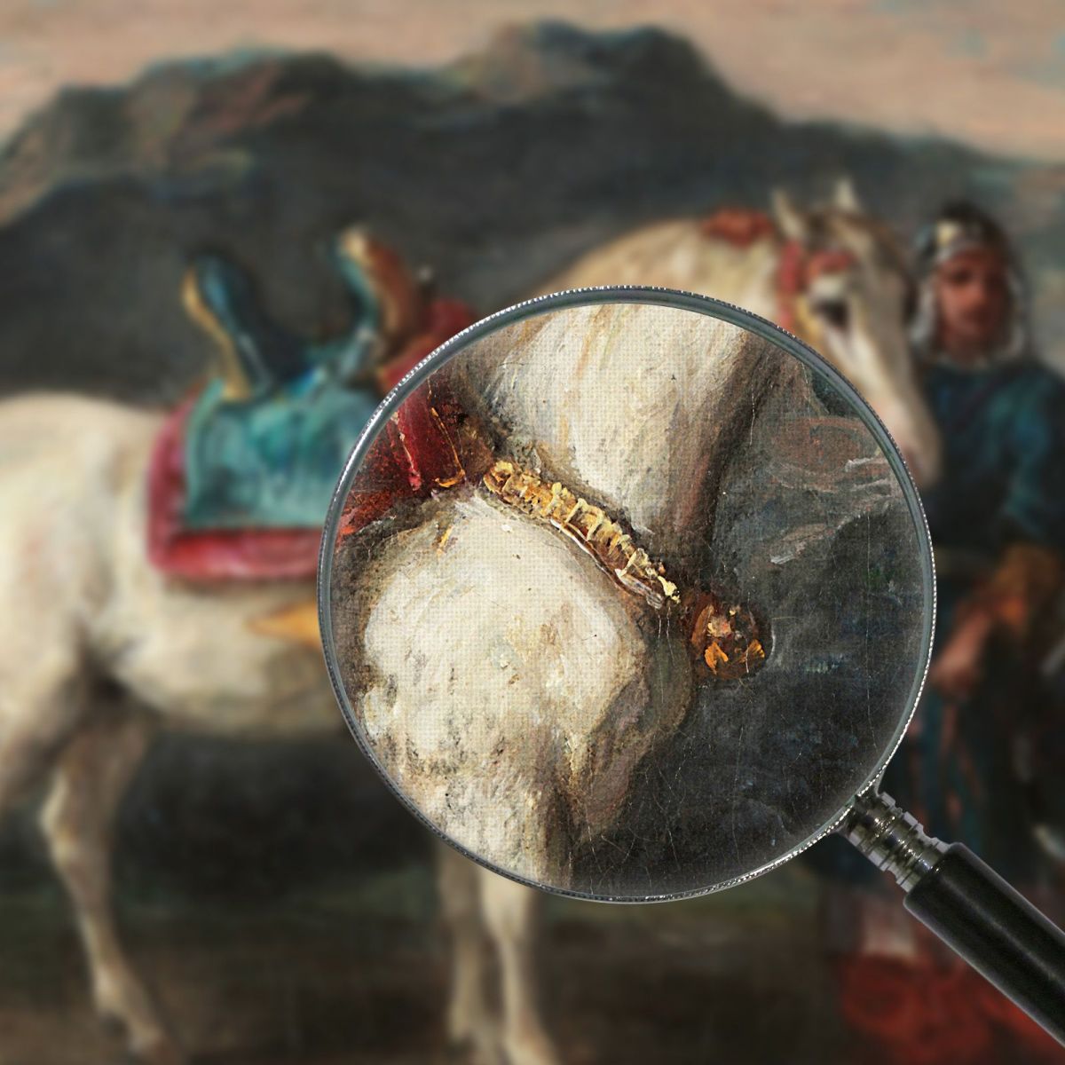 Circassian Holding A Horse By Its Bridle Eugène Delacroix edx23 canvas print
