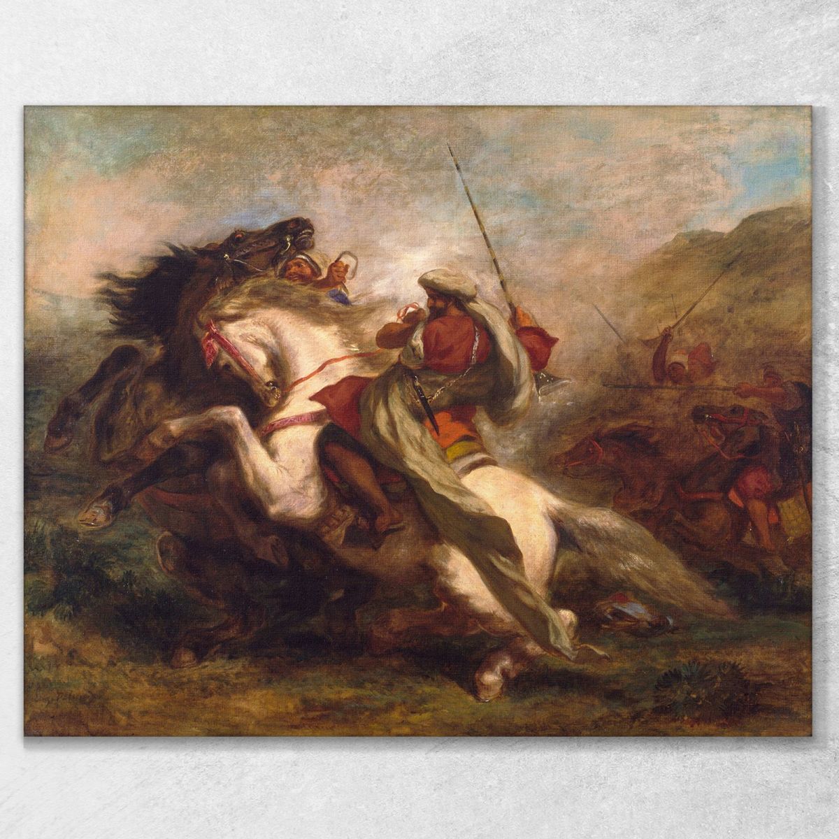 Collision Of Moorish Horsemen Eugène Delacroix edx24 canvas print 