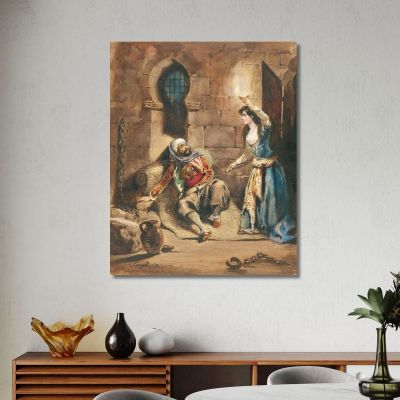Episode From The Corsair By Lord Byron Eugène Delacroix edx33 canvas print 