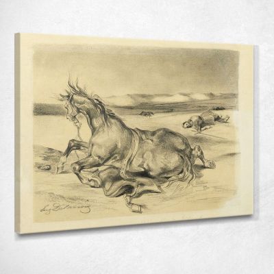 Fallen Horse And Dead Knight Eugène Delacroix edx36 canvas print 