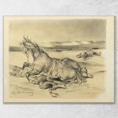 Fallen Horse And Dead Knight Eugène Delacroix edx36 canvas print 
