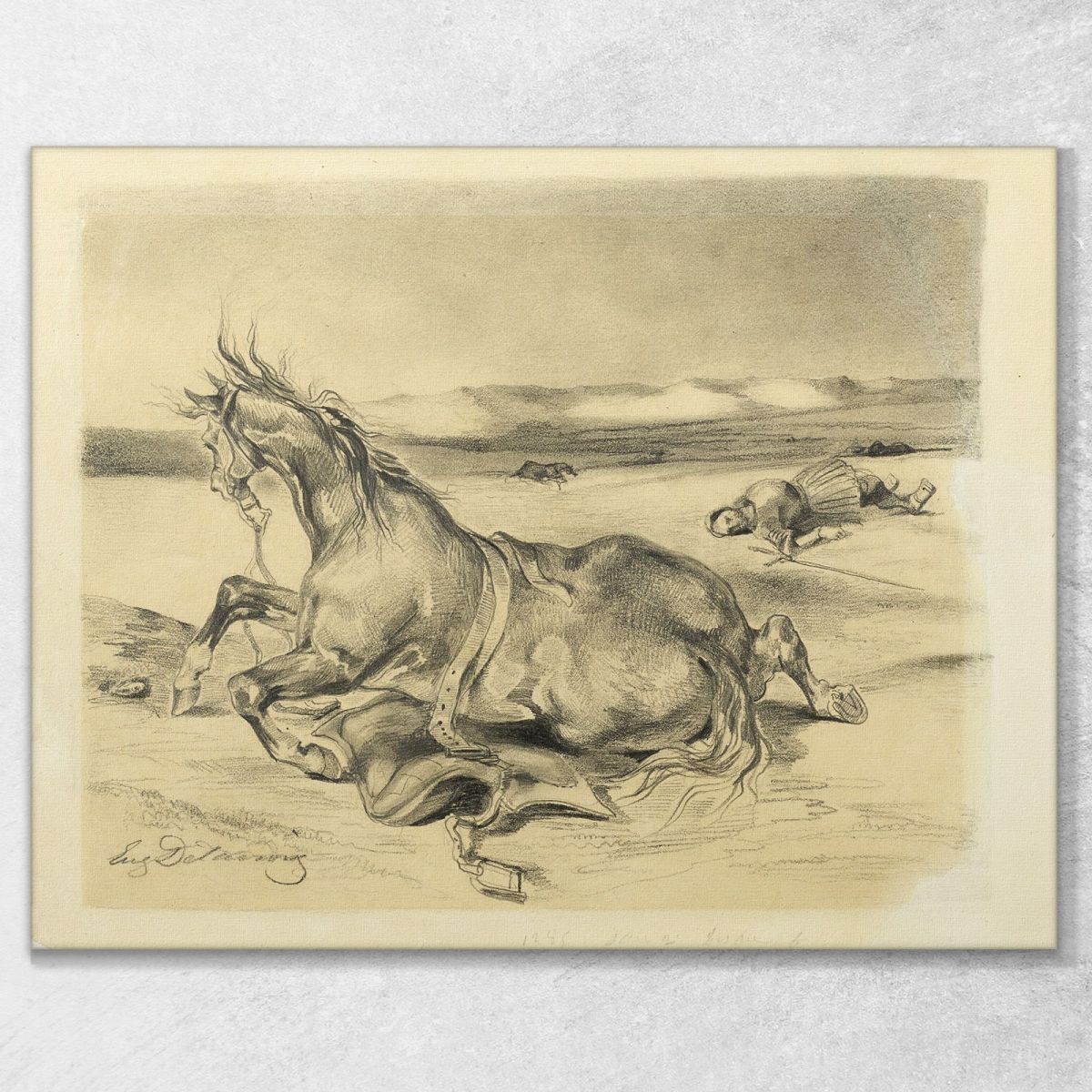 Fallen Horse And Dead Knight Eugène Delacroix edx36 canvas print 
