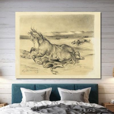 Fallen Horse And Dead Knight Eugène Delacroix edx36 canvas print 