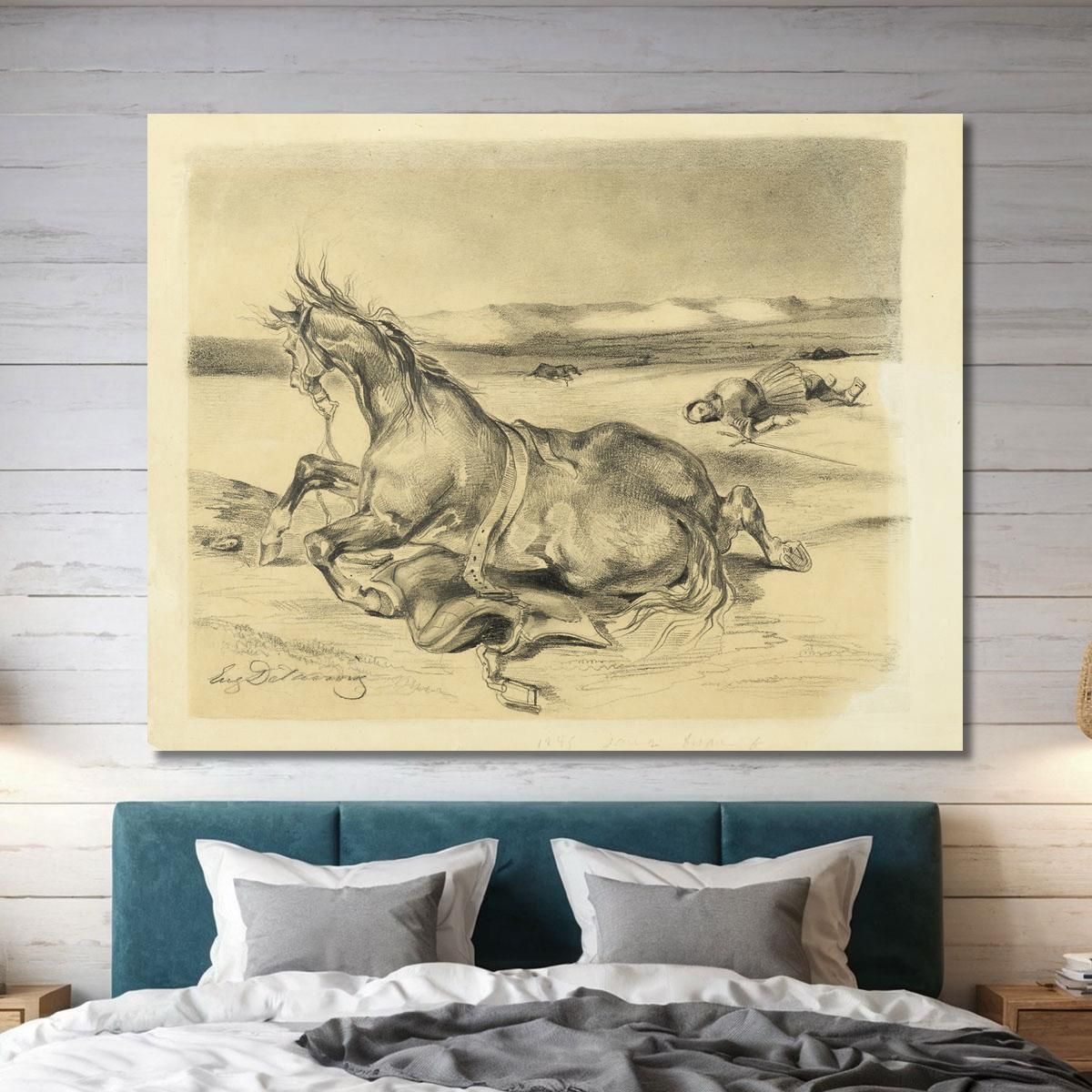 Fallen Horse And Dead Knight Eugène Delacroix edx36 canvas print 