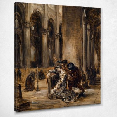Gretchen In The Church Goethe Faust Part I Scene In The Cathedral Eugène Delacroix edx46 canvas print 