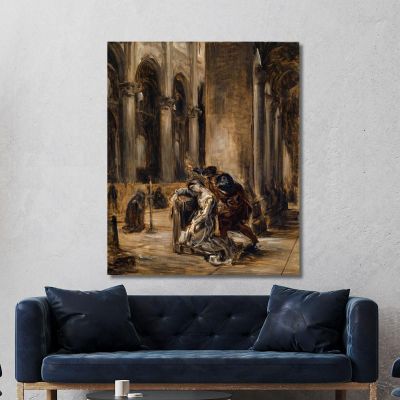 Gretchen In The Church Goethe Faust Part I Scene In The Cathedral Eugène Delacroix edx46 canvas print 