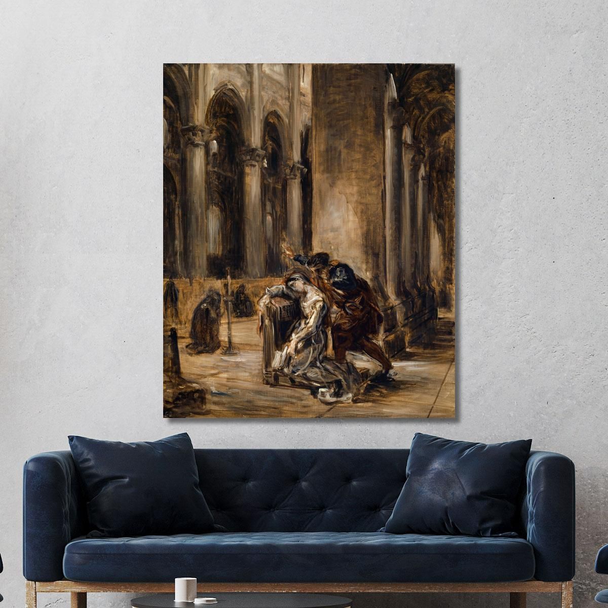 Gretchen In The Church Goethe Faust Part I Scene In The Cathedral Eugène Delacroix edx46 canvas print 