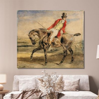 Horseman Wearing A Red Jacket Eugène Delacroix edx56 canvas print 