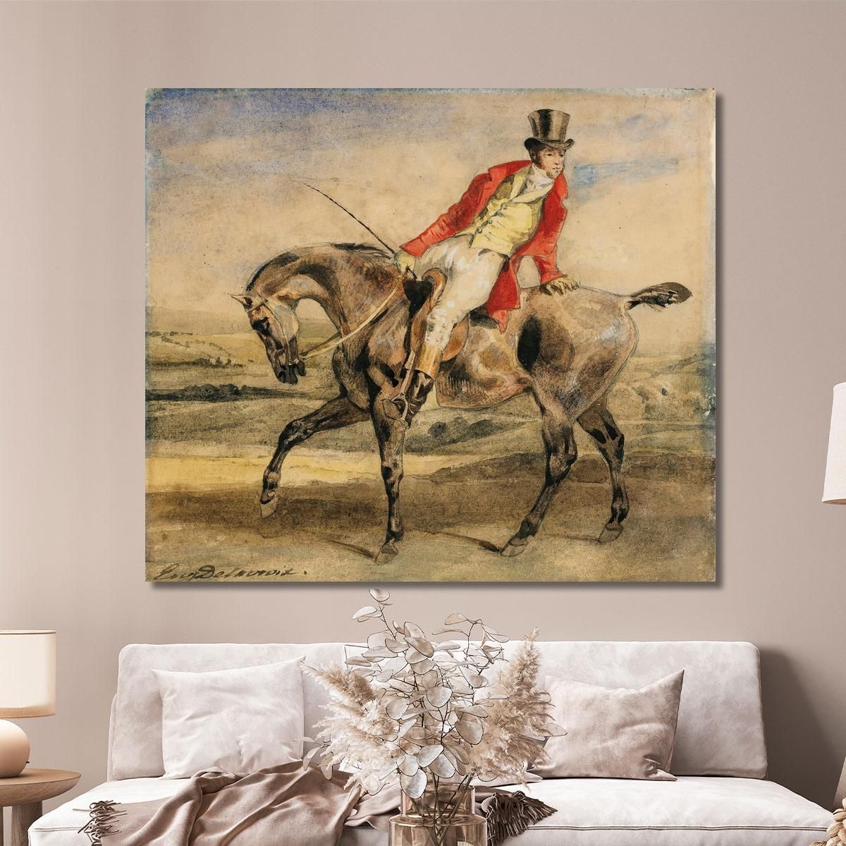 Horseman Wearing A Red Jacket Eugène Delacroix edx56 canvas print 