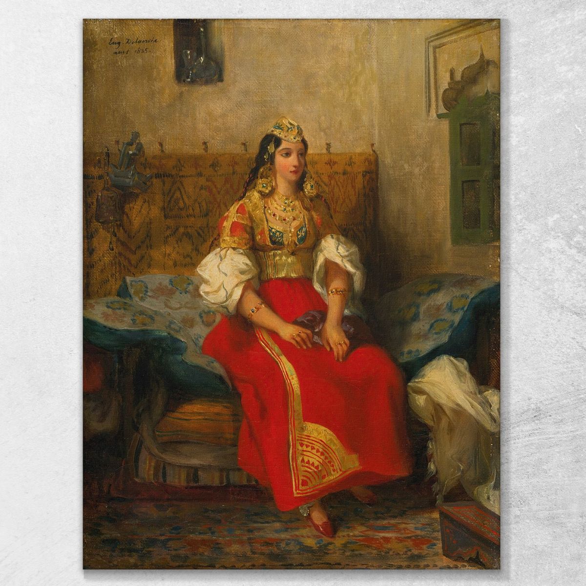 Jewish Woman From Tangier In Apartment Costume Eugène Delacroix edx61 canvas print 