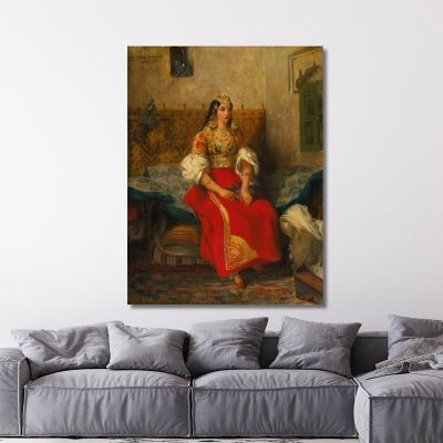 Jewish Woman From Tangier In Apartment Costume Eugène Delacroix edx61 canvas print 