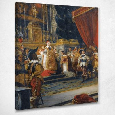 Cardinal Richelieu Saying Mass In The Chapel Of The Palais Royal Eugène Delacroix edx66 canvas print 
