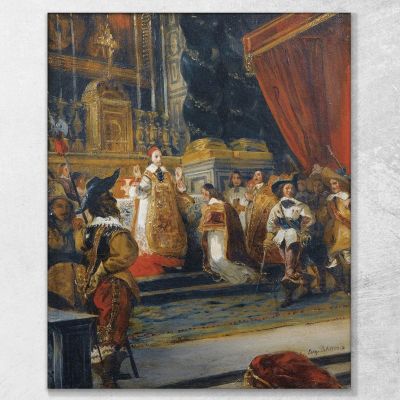 Cardinal Richelieu Saying Mass In The Chapel Of The Palais Royal Eugène Delacroix edx66 canvas print 