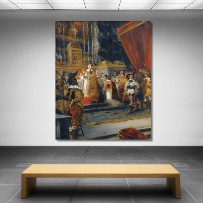 Cardinal Richelieu Saying Mass In The Chapel Of The Palais Royal Eugène Delacroix edx66 canvas print 