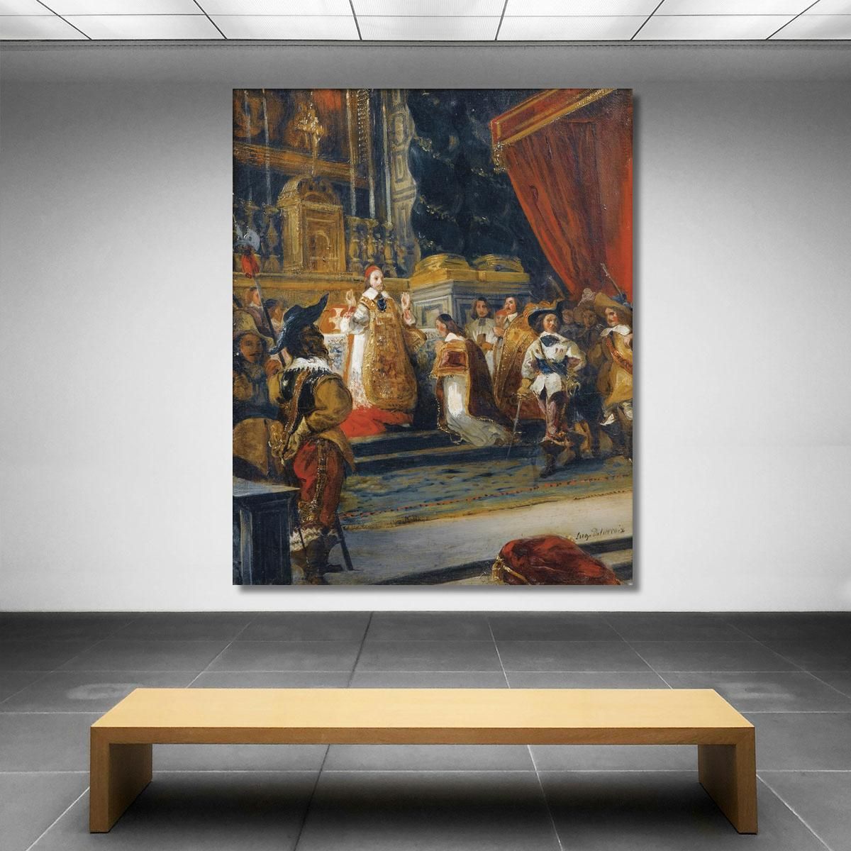 Cardinal Richelieu Saying Mass In The Chapel Of The Palais Royal Eugène Delacroix edx66 canvas print 
