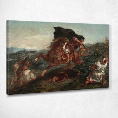 The Fight Eugène Delacroix edx67 canvas print 