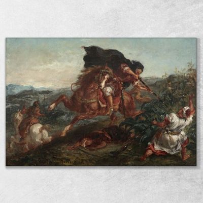 The Fight Eugène Delacroix edx67 canvas print 