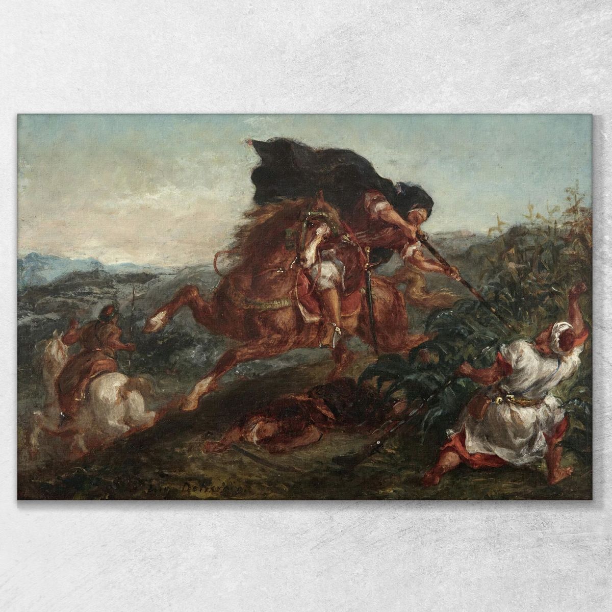 The Fight Eugène Delacroix edx67 canvas print 