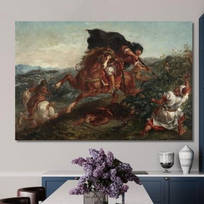 The Fight Eugène Delacroix edx67 canvas print 
