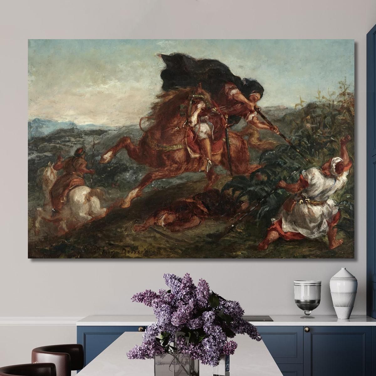 The Fight Eugène Delacroix edx67 canvas print 