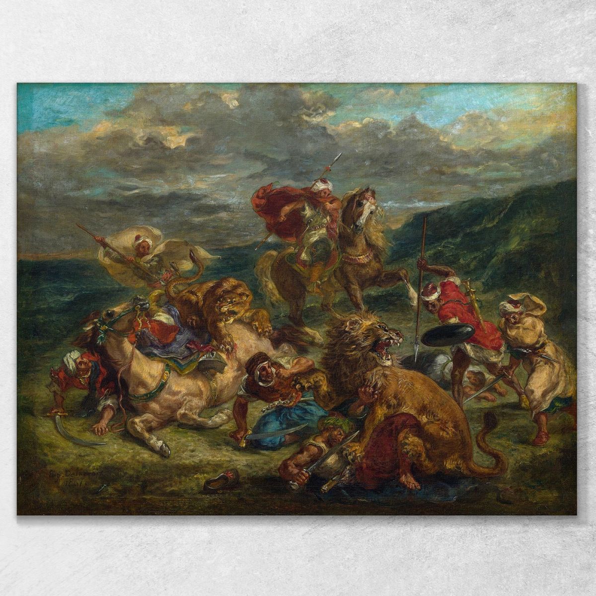Lion Hunt Eugène Delacroix edx72 canvas print 
